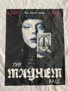 Lady Gaga 2025/2026 Tour The Mayhem Ball Graphic Tee - Black & White Size M